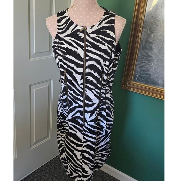 Vintage Michael Kors Zebra Print Dress - Picture 1 of 11